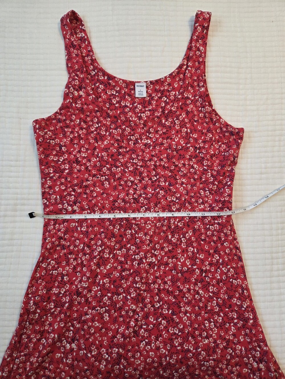 Old Navy Fit & Flare Red Floral Tank Dress - Picture 5 of 6